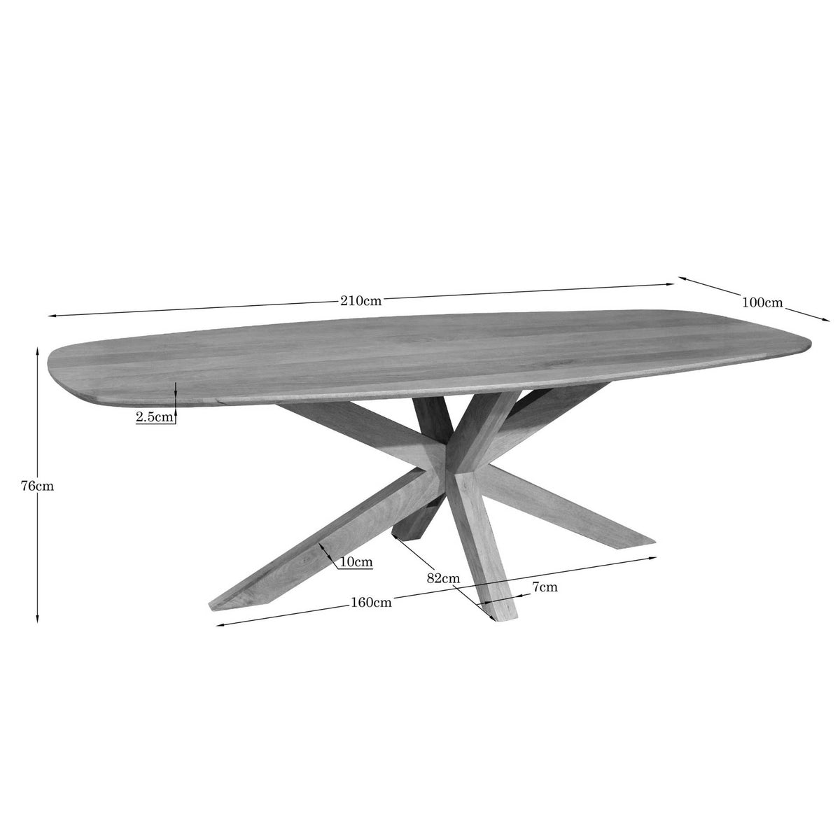 Eettafel Nina Deens ovaal | Naturel