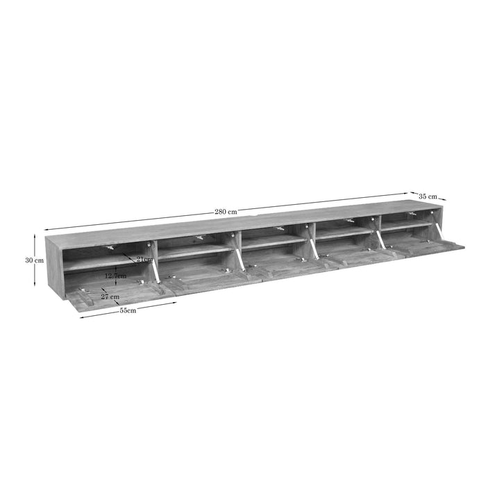 Zwevend TV-Meubel Vision | Naturel 280cm