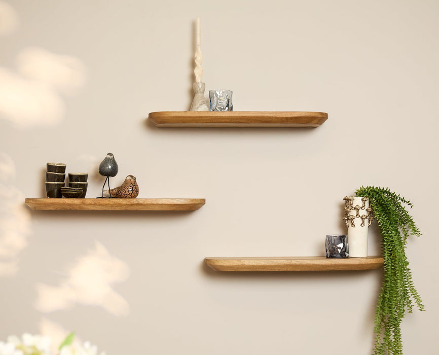 Wandplank Gusta - Naturel 60cm | Set van 3