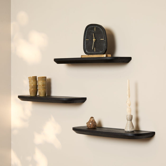 Wandplank Gusta - Black 60cm | Set van 3