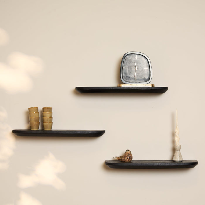 Wandplank Gusta - Black 60cm | Set van 3