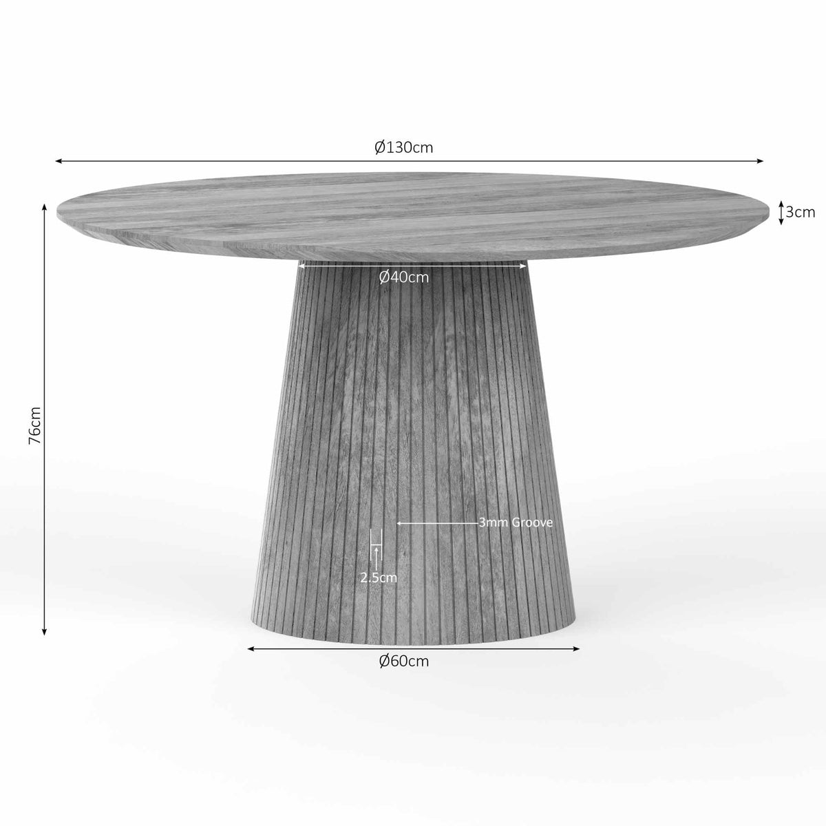 Eettafel Solana Rond | Taupe