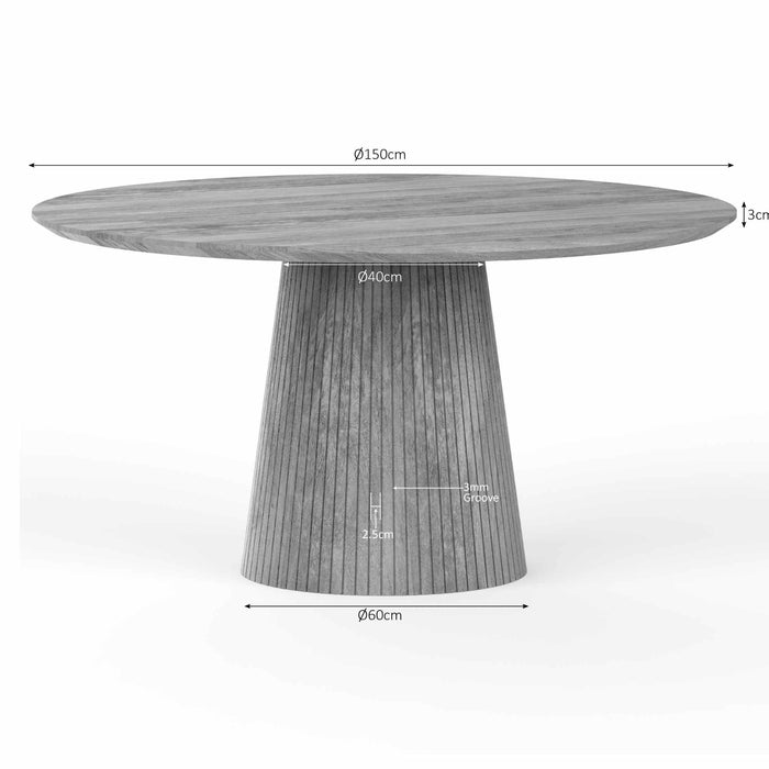 Eettafel Solana Taupe - 150cm | Rond