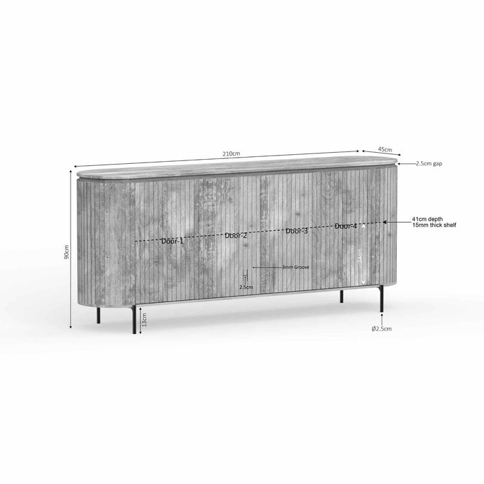 Dressoir Solana | Taupe 210cm