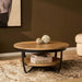 Salontafel Paras Rond | Naturel / Zwart 90cm