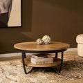 Salontafel Paras Rond | Naturel / Zwart 70cm