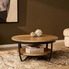 Salontafel Paras Rond | Naturel / Zwart 70cm