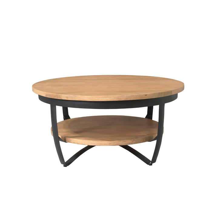 Salontafel Paras Rond | Naturel / Zwart 90cm