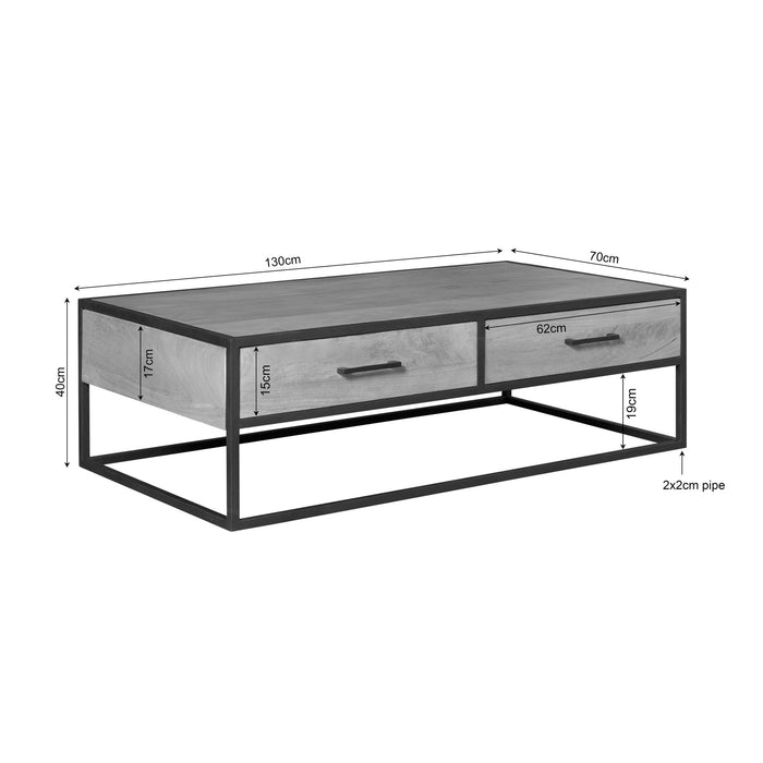 Salontafel Dakota Rechthoekig | Naturel 130cm