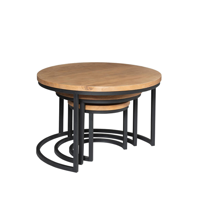 Salontafelset Dakota Rond | Naturel 70cm