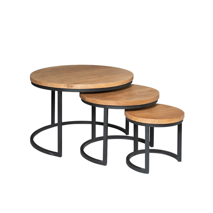 Salontafelset Dakota Rond | Naturel 70cm