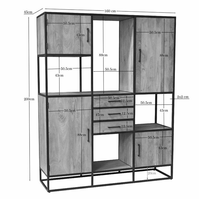 Vakkenkast Dakota Supreme | Naturel 160cm