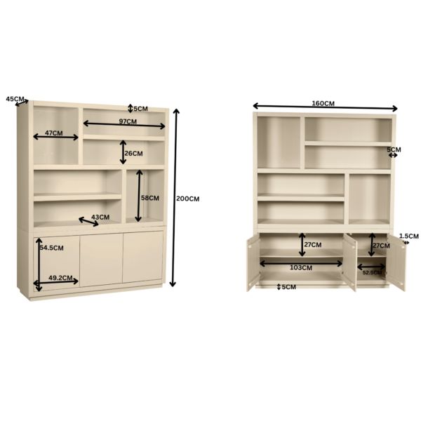 Vakkenkast Brussel | Sand 160cm