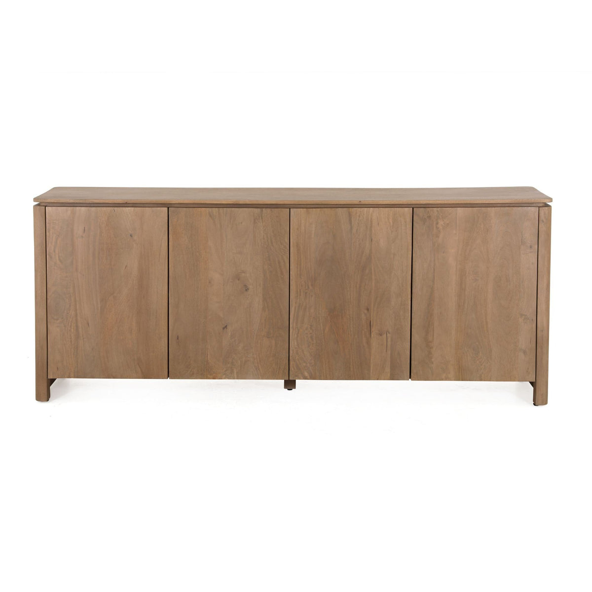 Dressoir Dallas in naturel mangohout met vier deuren, vooraanzicht