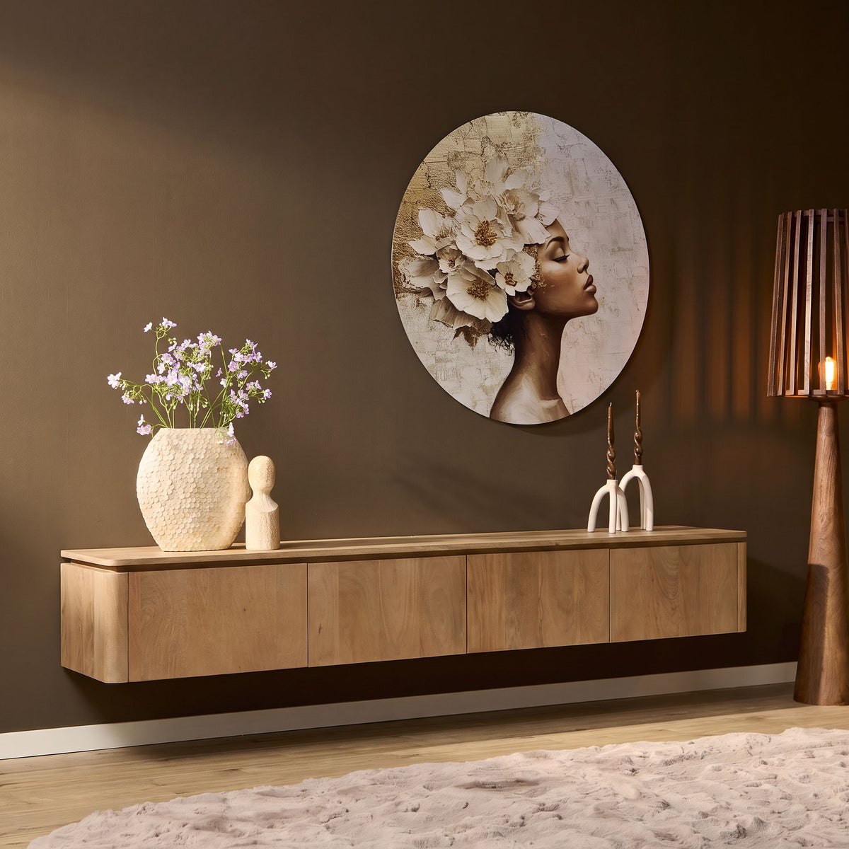 Zwevend tv meubel Dallas | Naturel