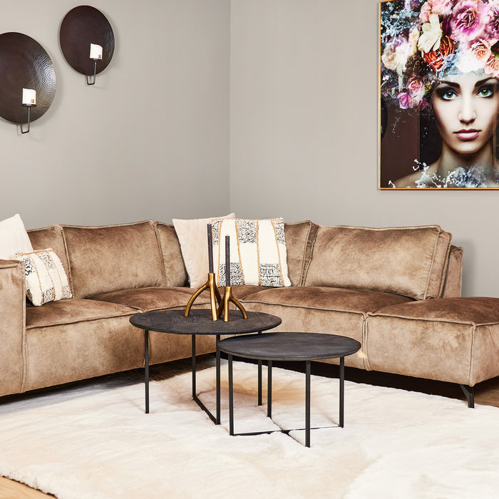 Salontafelset Arlington Rond | Zwart 70cm