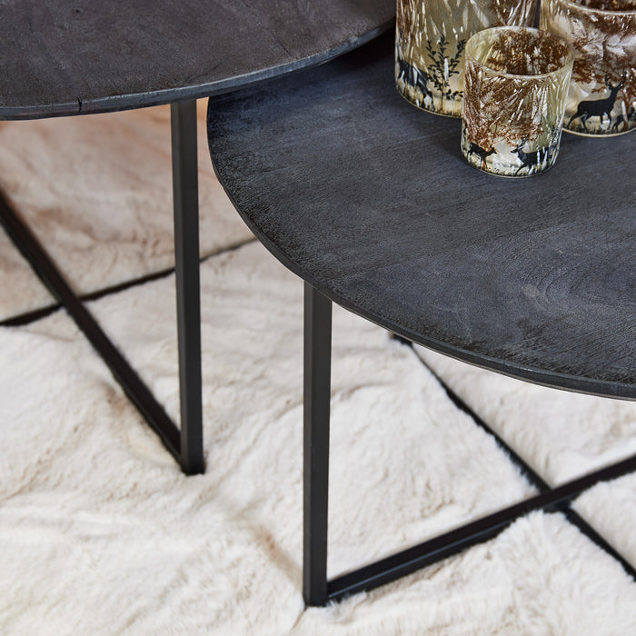 Salontafelset Arlington Rond | Zwart 70cm
