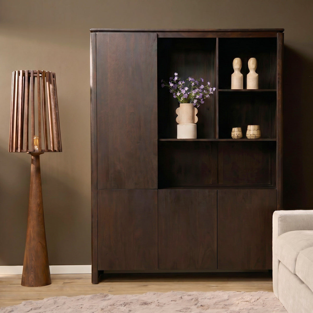 Vakkenkast XL Dallas | Brown 160cm
