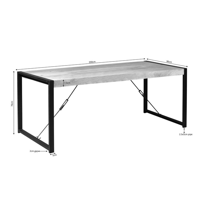 Eettafel Britt Naturel - 200cm | Recht