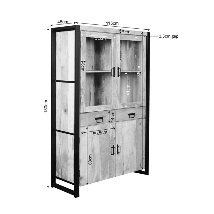 Vitrinekast Britt | Naturel 115cm