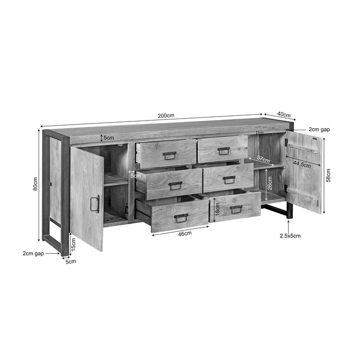 Dressoir Britt | Naturel 200cm
