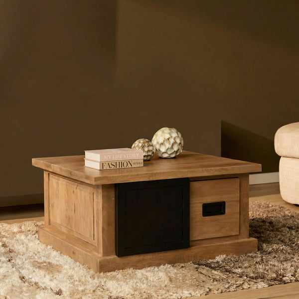Salontafel Noa Vierkant | Naturel 80cm