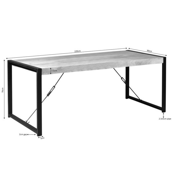 Eettafel Boaz Naturel - 220cm | Recht