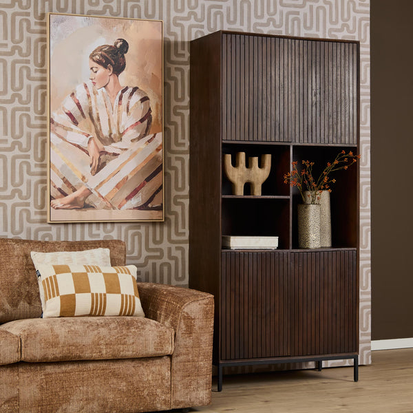 Vakkenkast Madison | Brown 90cm