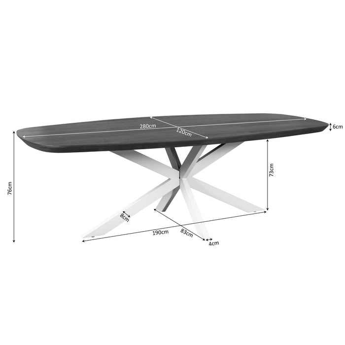 Eettafel Madison Brown/Sand - 280cm | Deens Ovaal