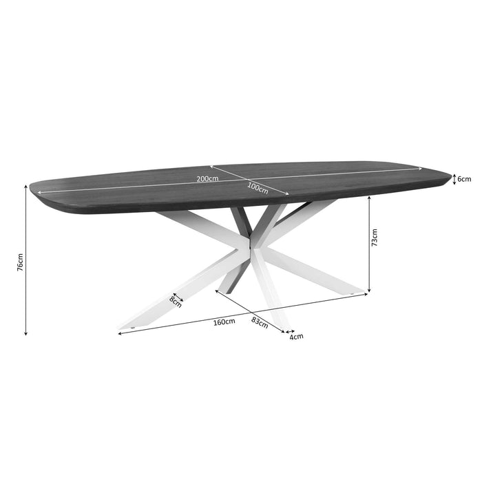 Eettafel Madison Brown - 200cm | Deens Ovaal