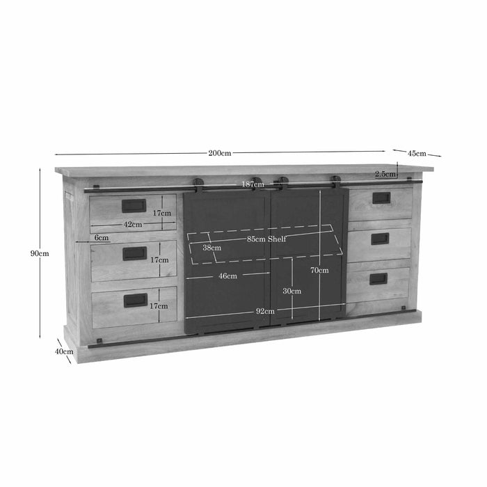 Dressoir Fresno | Naturel 200cm