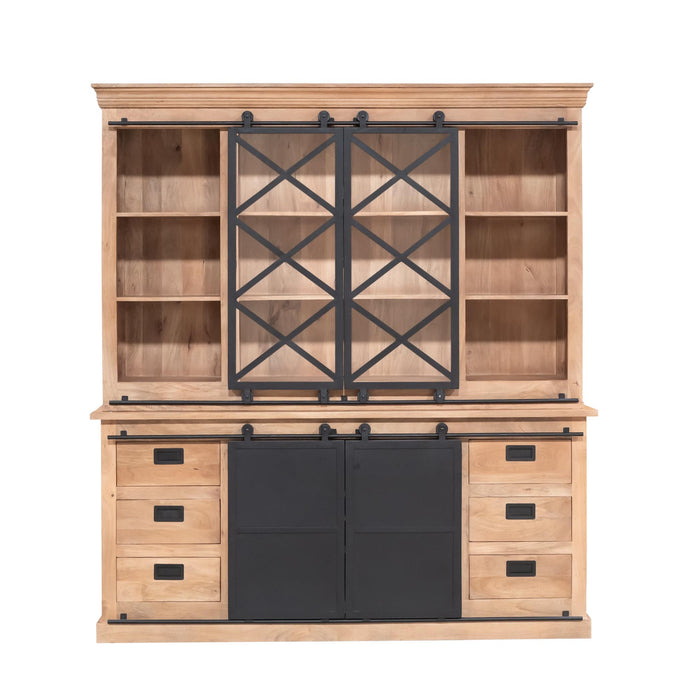 Vitrinekast Fresno | Naturel 200cm