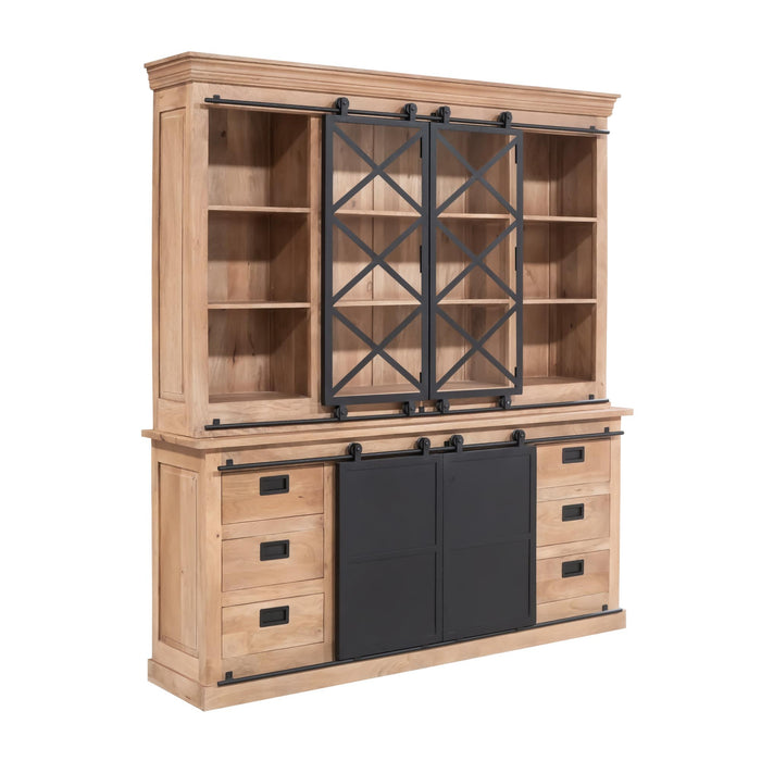 Vitrinekast Fresno | Naturel 200cm