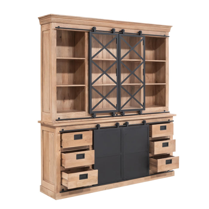 Vitrinekast Fresno | Naturel 200cm