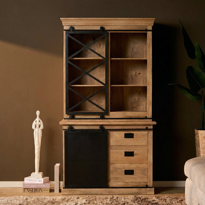 Vitrinekast Fresno | Naturel 120cm