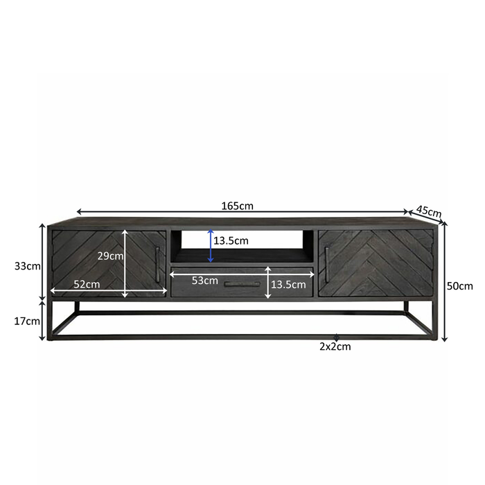 Tv meubel New York | Zwart 165cm