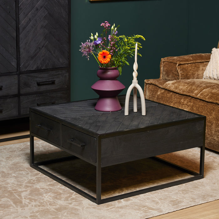 Salontafel New York Vierkant | Zwart 80cm