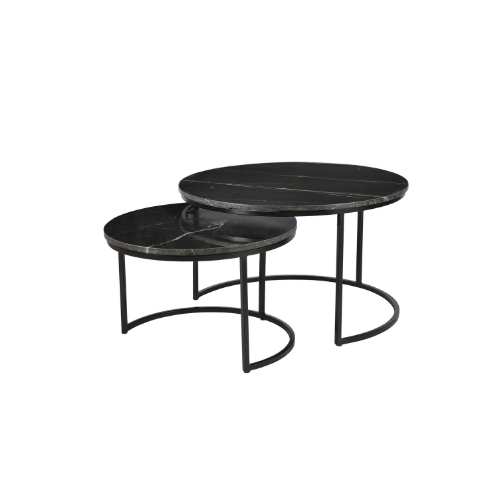 Salontafelset Nova Rond | Zwart 70cm