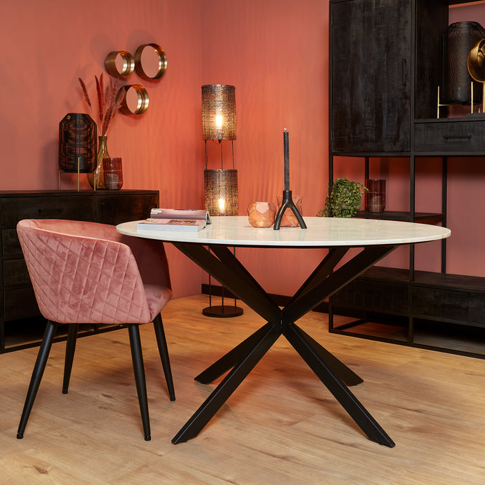 Ronde eettafel Lynn | Wit Marmer
