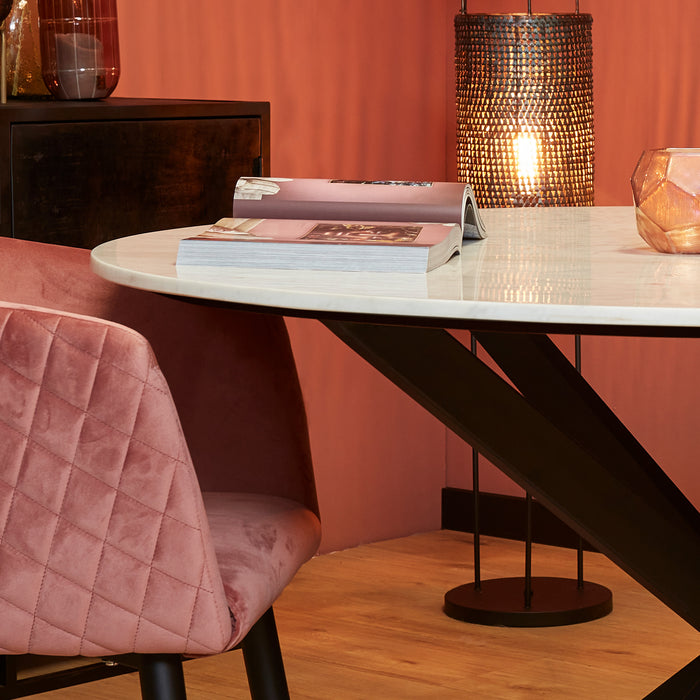 Ronde eettafel Lynn | Wit Marmer