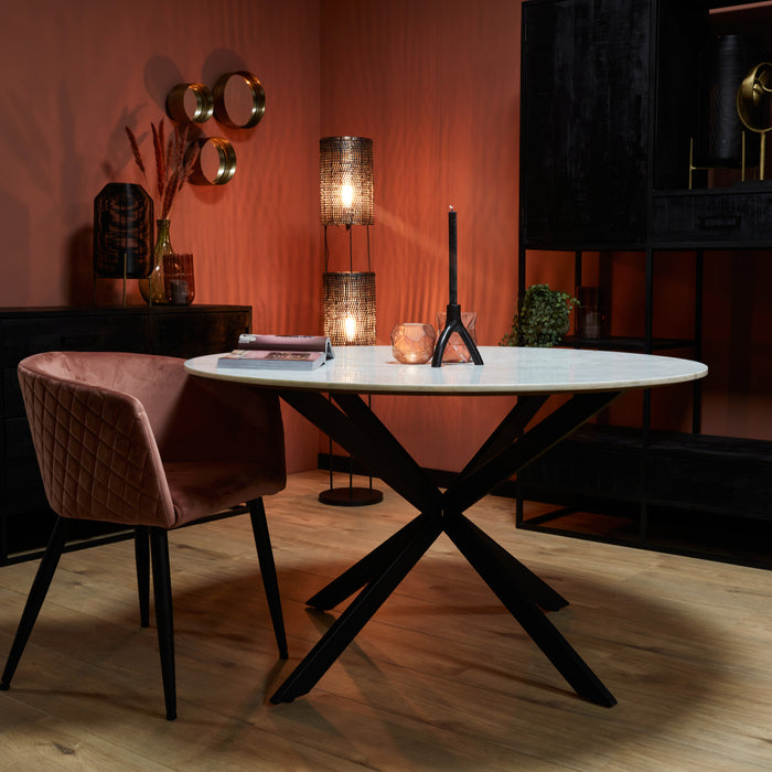 Ronde eettafel Lynn | Wit Marmer