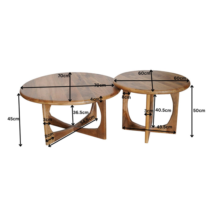 Bijzettafel Milou | Naturel 60cm