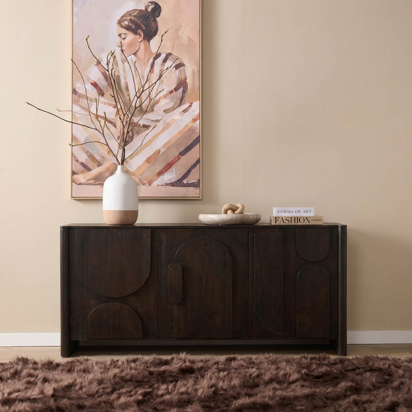 Dressoir Zana | Donkerbruin 160cm
