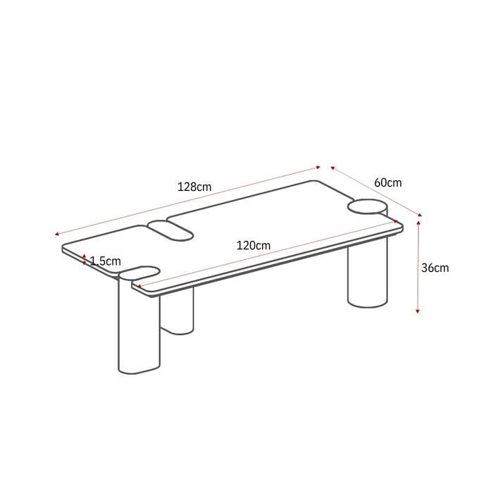 Salontafel Maeve Rechthoekig | Bruin 128cm