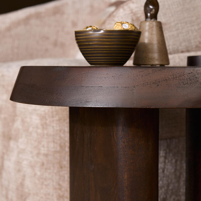 Bijzettafel Rava Rond | Bruin 50cm