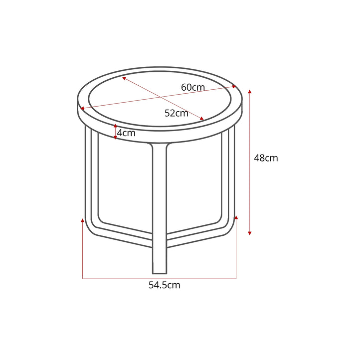 Bijzettafel Morris Rond | Bruin 60cm