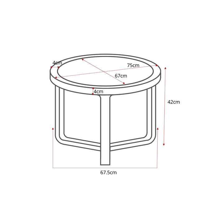 Salontafel Morris Rond | Bruin 75cm