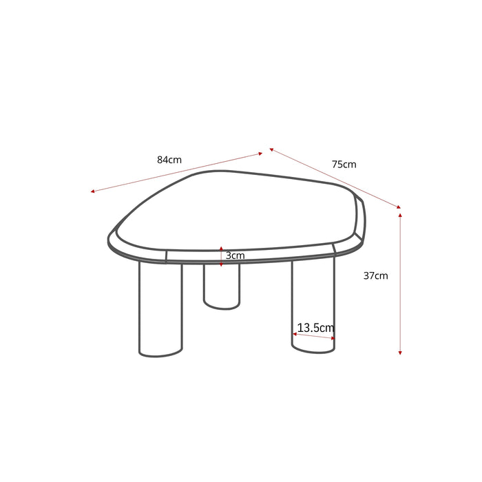 Salontafel Nuvé Organisch gevormd | Naturel 84cm