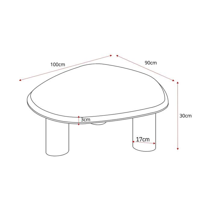 Salontafel Nuvé Organisch gevormd | Naturel 100cm