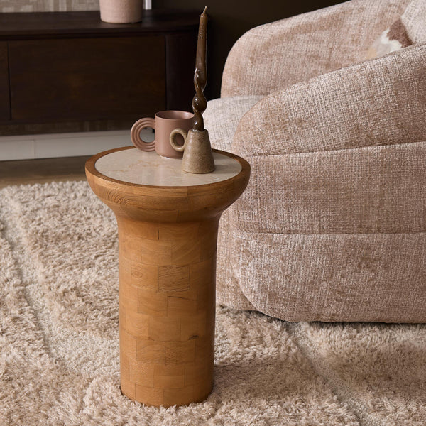 Bijzettafel Zoë Rond | Naturel 33cm